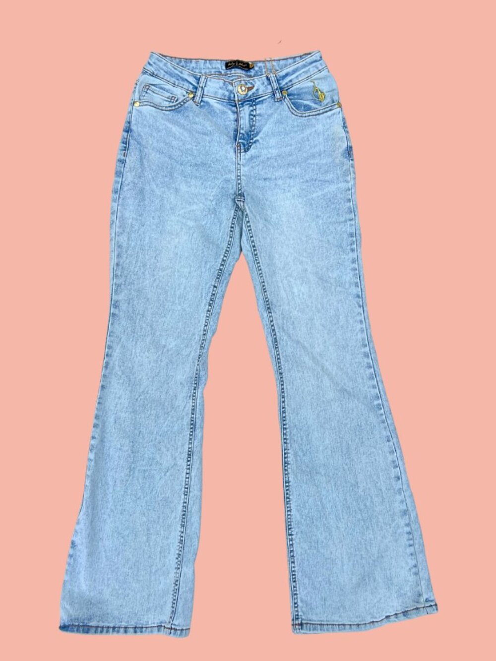 Baby Phat Light Wash Embroidered Flare Jeans